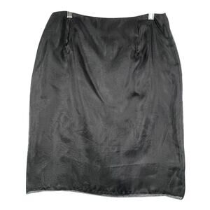 VTG NEW Silk Club Collection Black Layered 100% Silk Overlay Pencil Skirt 8